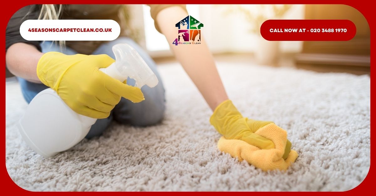 Rubbing alcohol applied to carpet with slime
