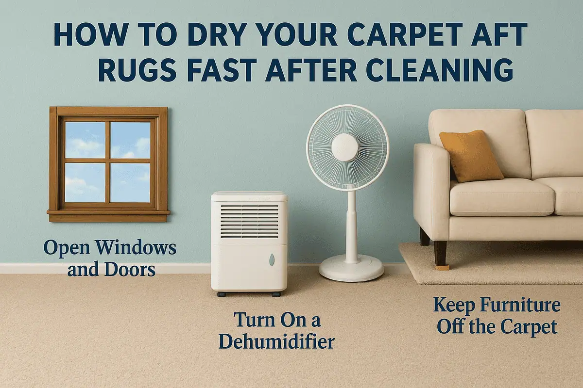 dry carpet and rugs using fans and dehumidifiers